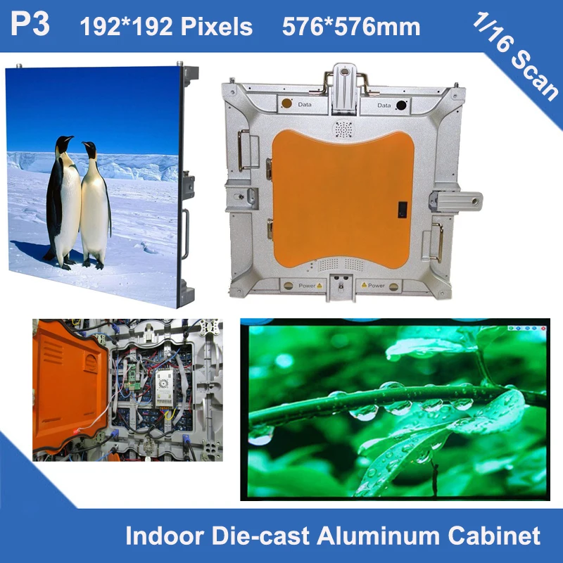 

TEEHO P3 led video screen Diecasting Cabinet 576mm*576mm slim 1/16 scan led module cabinet indoor video led dot display rental