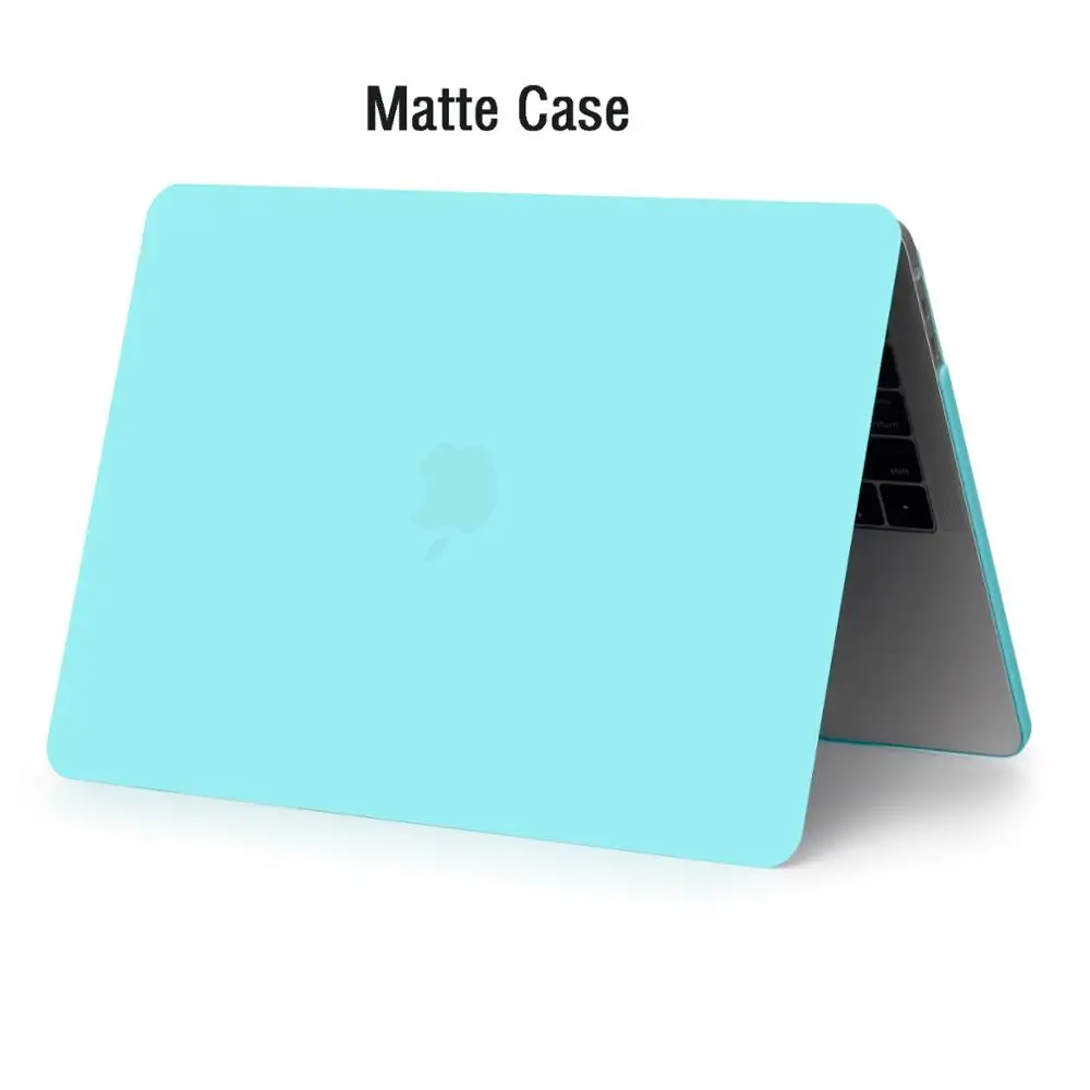 Solid Blue Matte Сияющий блеск Прочный чехол для ноутбука для MacBook Pro retina Air 11 12 13,3 15 для mac Air 13 New Pro 13 15 дюймов с сенсорной панелью+ подарок - Цвет: Solid Blue Matte