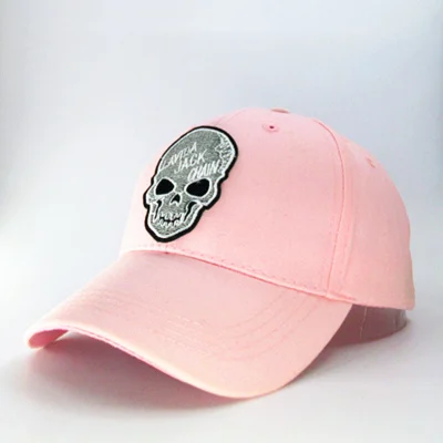 pink LDSLYJR personality skull embroidery cotton Baseball Cap hip-hop cap Adjustable Snapback Hats for men and women 277 - Цвет: pink