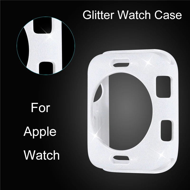 Блестящий чехол для часов Apple Watch 4 3 2 мягкий из ТПУ iwatch 44 мм 40 38 42 бампер защитный