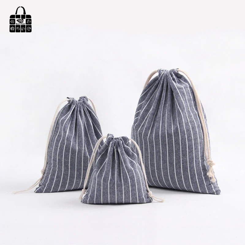 Розовый дневник простой полосатый карман хлопчатобумажная сумка для путешествий Одежда мешок для путешествий портативный Drawstring Карманный сумка-Органайзер