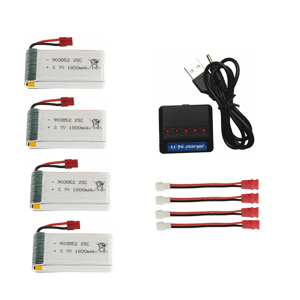 Обновление Батарея 3,7 v 1800mAh литий-полимерный Батарея для KY601S SYMA X5 X5S X5C X5SC X5SH X5SW X5UW X5HW M18 H5P HQ898 H11D H11C Drone - Цвет: 4pcs x5hw