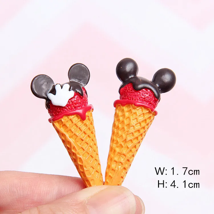 F Mickey 5 шт./лот каваи смолы кабошон мультфильм миниатюрный мороженое смолы кабошоны поддельные продукты DIY украшения товары для рукоделия - Цвет: F Mickey