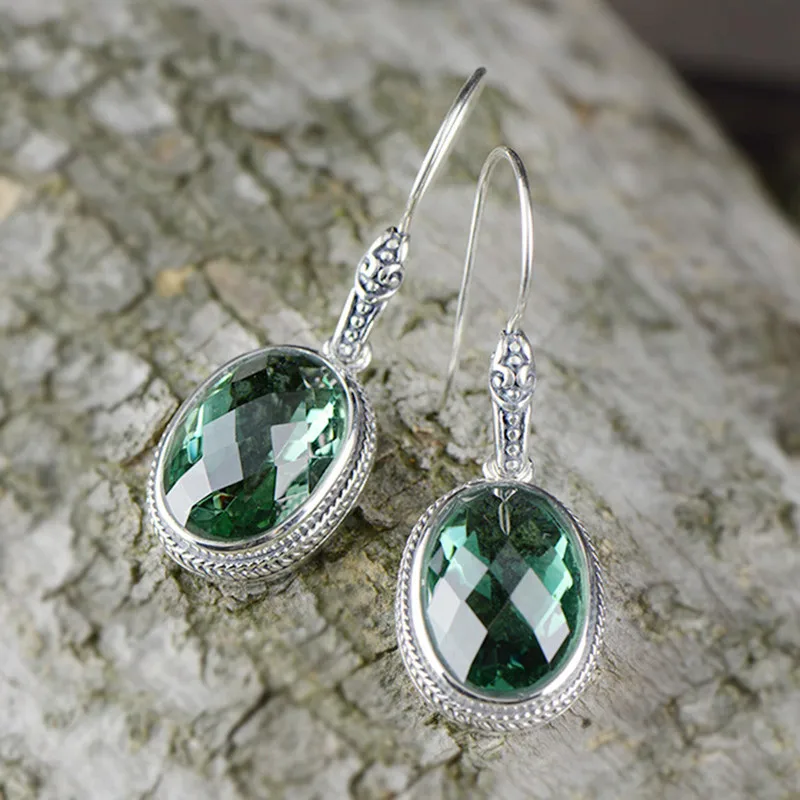 

2018 Special Offer New Brinco L&p Women Vintage Crystal Dangle Earrings 925 Sterling Sliver Handmade Jewelry Girl Gifts