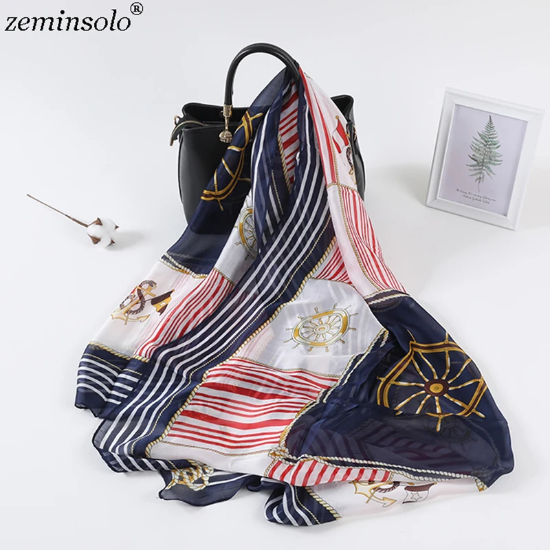 Роскошный брендовый женский шелковый шарф 2019