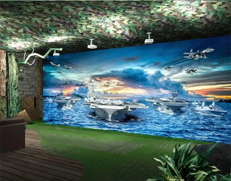 Фотообои на заказ 3D обои для гостиной дивана телевизора авиаперевозчик морская