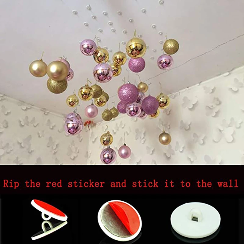 20 шт. Висячие клеевые крючки для рождественских шариков вечерние подвесные