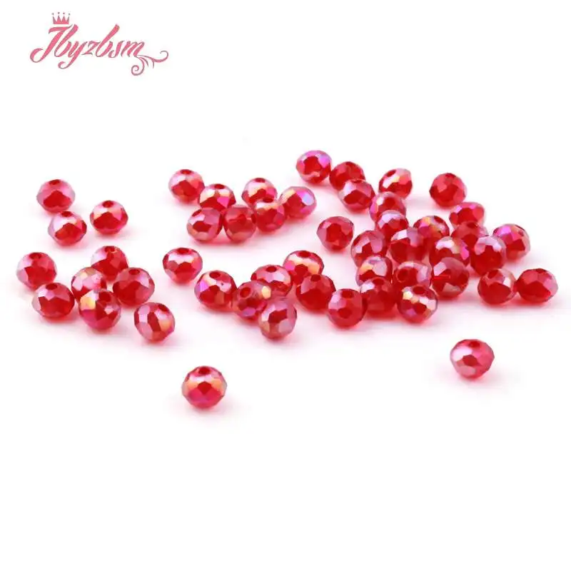 Dark Red AB Разноцветные 50 шт Австрийские хрустальные стеклянные бусины Rondelle, граненые свободные разделители для самостоятельного изготовления ювелирных изделий, ожерелье, бусины Breaclet 3*4 мм - Цвет: Dark Red AB