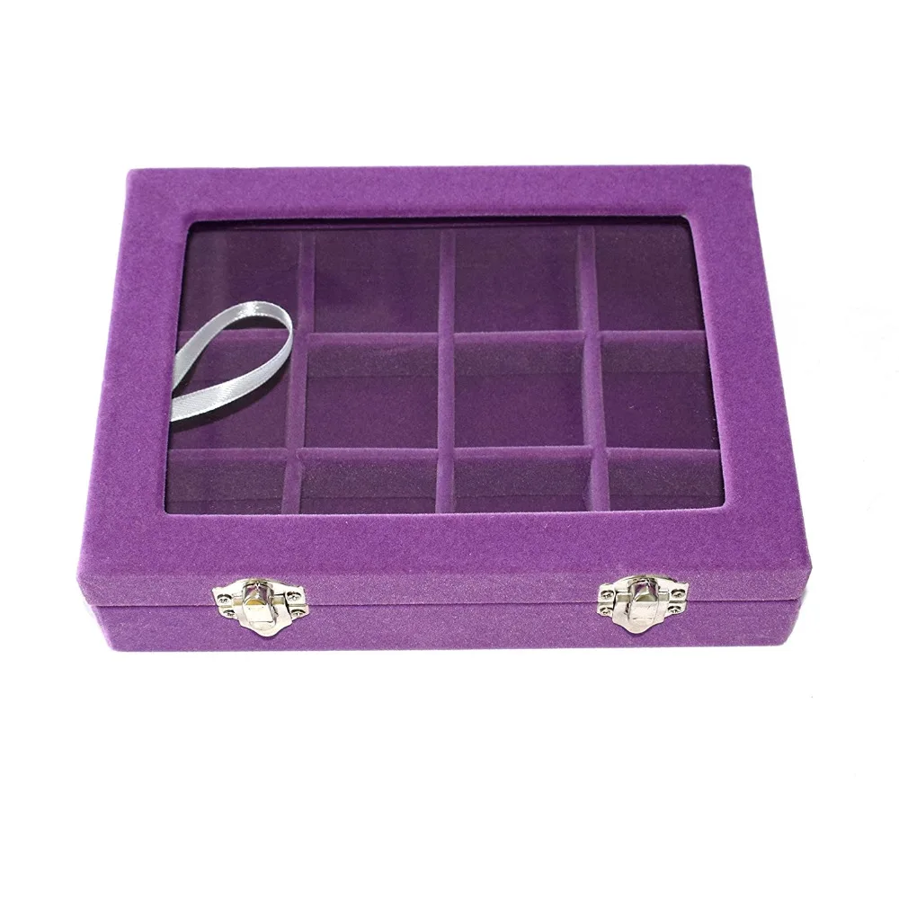 Бархатный органайзер для ювелирных изделий 12 Ячеек|holder earrings|earring storagejewelry ring display |