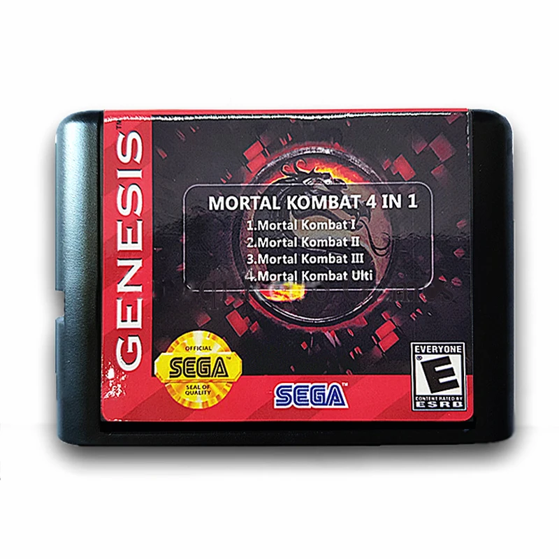 Картриджи Mortal Kombat 4 в 1 с функцией экономии 16 битный игровой Картридж для Sega