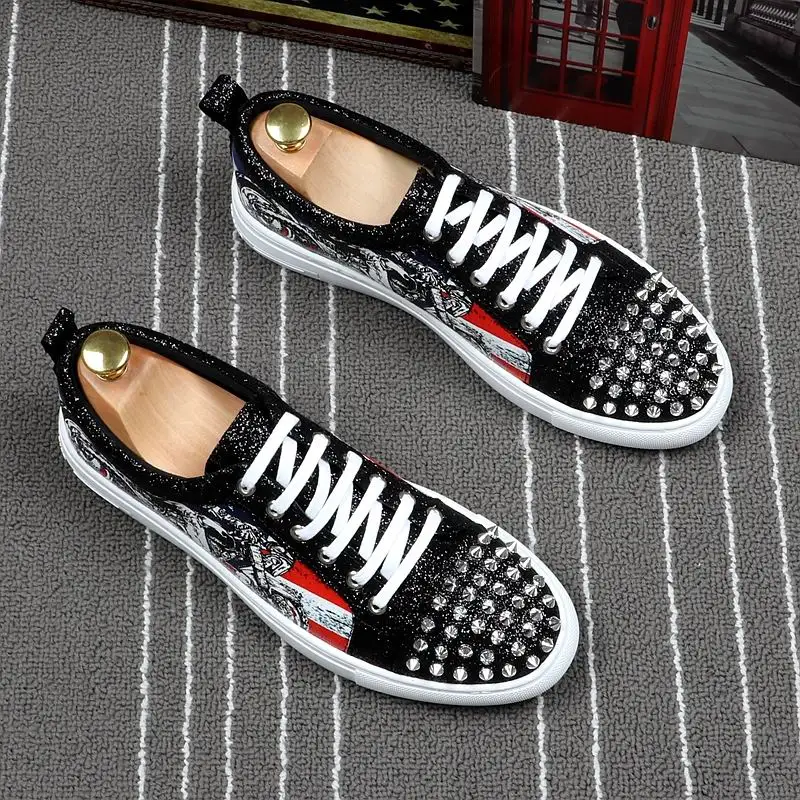 Дизайнерская Повседневная Удобная обувь красного цвета модная мужская с