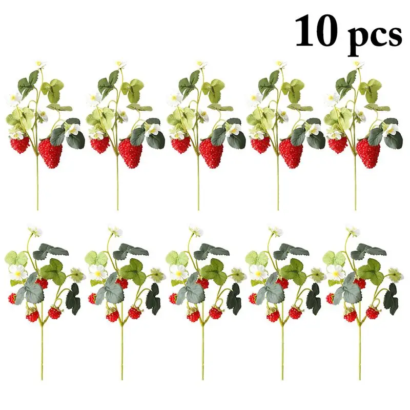 

10 Bunches Fruit Decoration Flower Artificial Fruit Paddle Strawberry Photo Props Artificial Plant Mulberry For Home Party