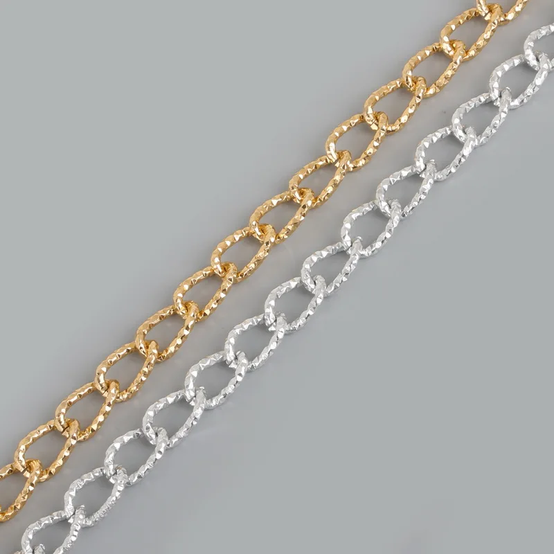 NiceBeads 14x9 мм алюминий 3 м модная Посеребренная/светильник-Золотая цепь для