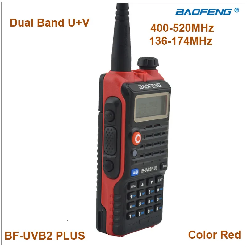 2015 Baofeng BF UVB2Plus Walkie Talkie Двухдиапазонная VHF и UHF UVB2 красного цвета 5 Вт Радио с литий