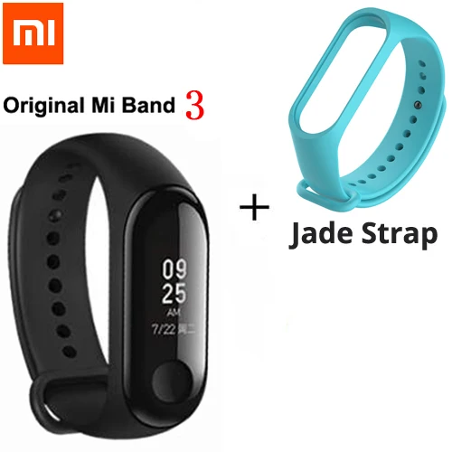 Add Jade Strap Xiaomi mi Band 3/mi band 2 умный Браслет фитнес-браслет mi Band большой сенсорный экран OLED частота сердечных сокращений сообщения Smartband - Цвет: Add Jade Strap