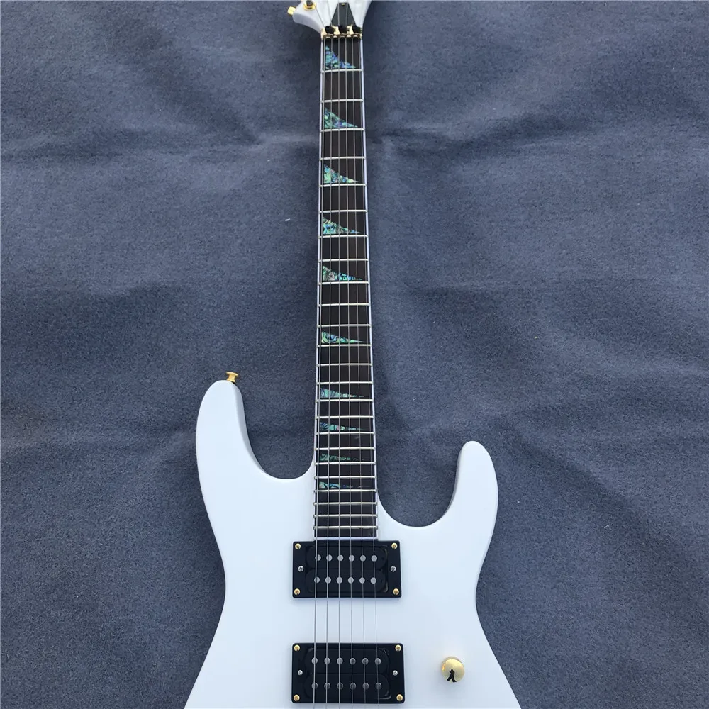 Электрическая гитара Kaiyun изготовленная на заказ Jackson white double rock. Черная