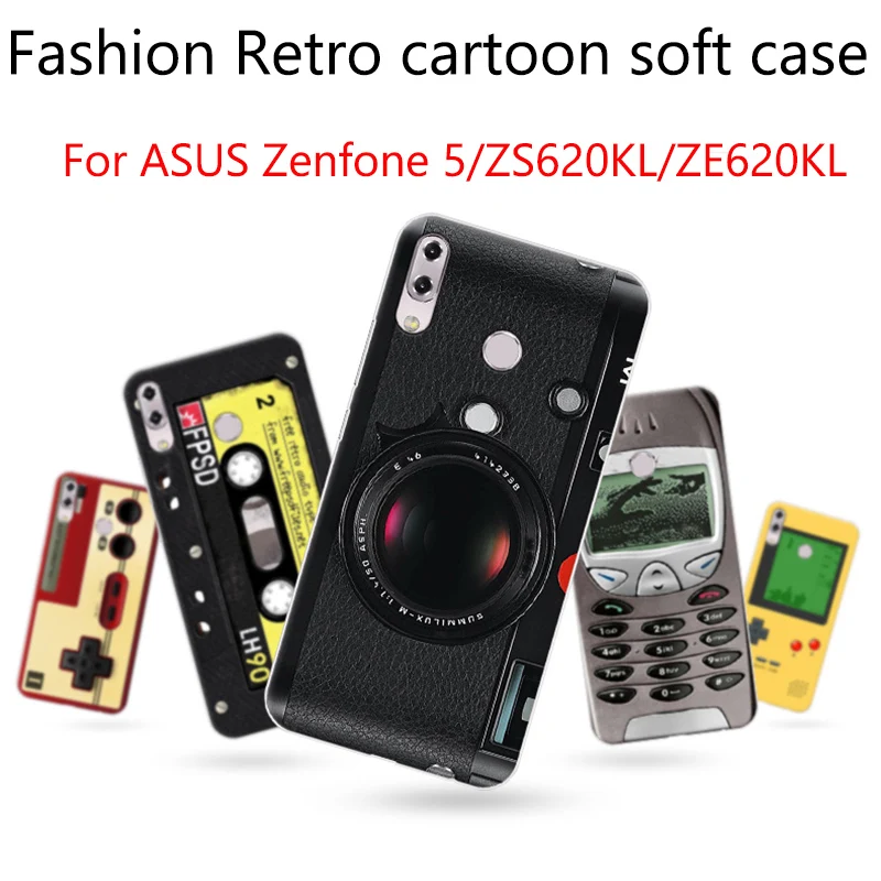 Чехол для ASUS Zenfone 5/5Z 2018 мягкие Ретро чехлы с мультяшным рисунком ZenFone5