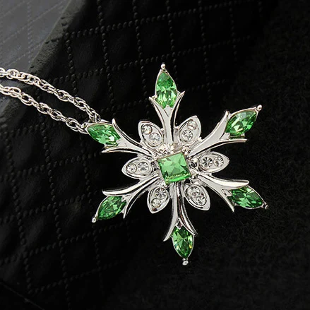 Новые ожерелья с подвеской в виде снежинки кристаллы Swarovski женское колье