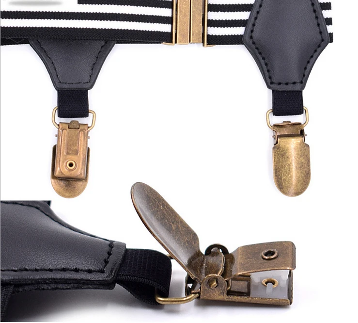 Новинка 2018 мужские черно-белые полосатые носки с зажимом чулки для взрослых