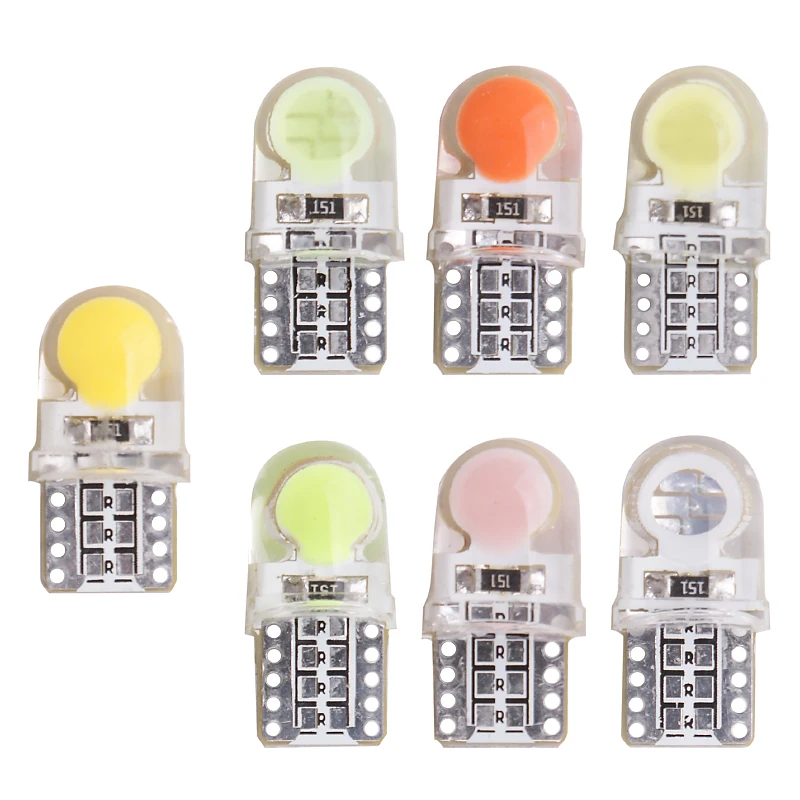 10 шт. T10 w5w светодиодный 194 168 W5W COB 8 SMD 80 люмен силиконовый яркий светильник для