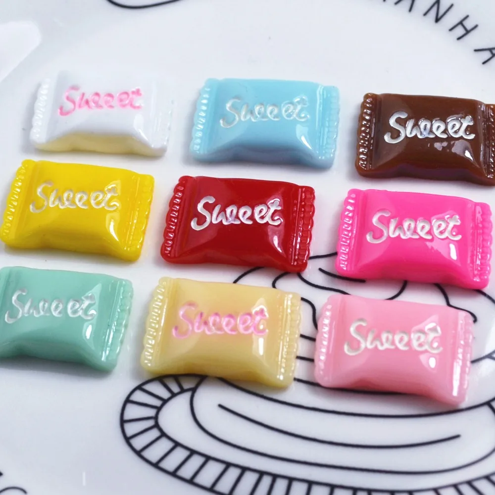 10pcs/lot 22X15mm Mixed Kawaii Simulation Resin Flatback Sweet Candy Cabochon For Art Supply DIY Craft Decoration Favor | Дом и сад