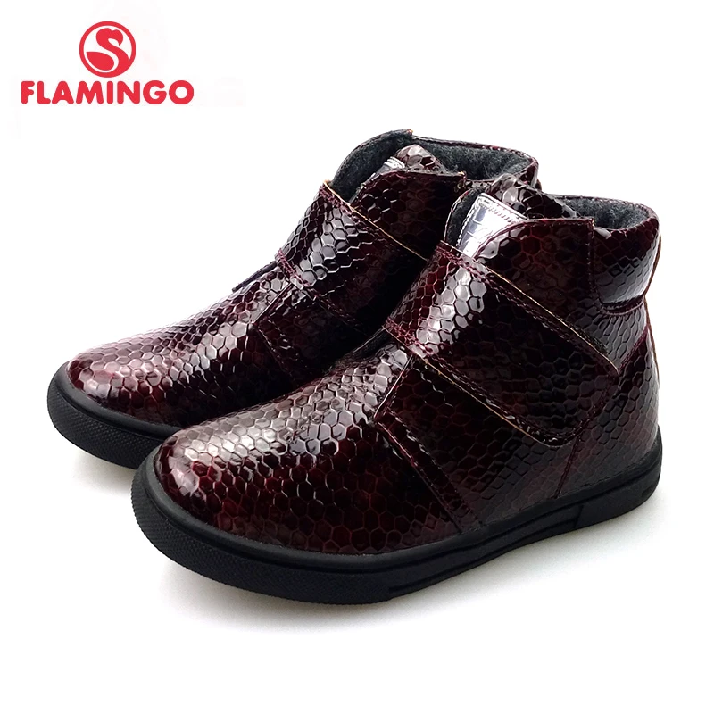 

FLAMINGO Autumn Felt High Quality Red&Black Kids Boots Size 25-30 Anti-slip Shose for Girl Free Shipping 72B-JSD-0312/0311