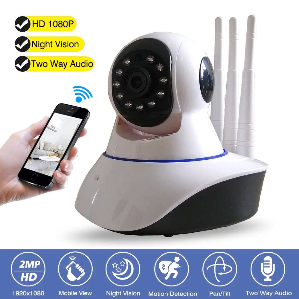 Главная видеонаблюдения безопасности Wi Fi Камера HD 1080 P IP Ночное видение 2 способ