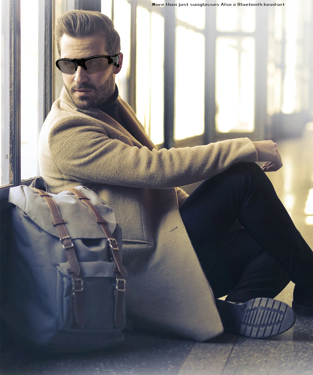 Bluetooth солнцезащитных очков спортивные наушники Bluetooth Беспроводной гарнитура Sunglass большой Батарея Ёмкость