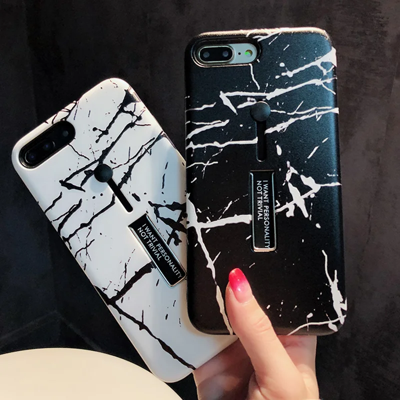 Мраморный чехол для iPhone 7 Plus XR XS Max Hide Ring держатель подставка телефона Чехлы X 8 6 6s