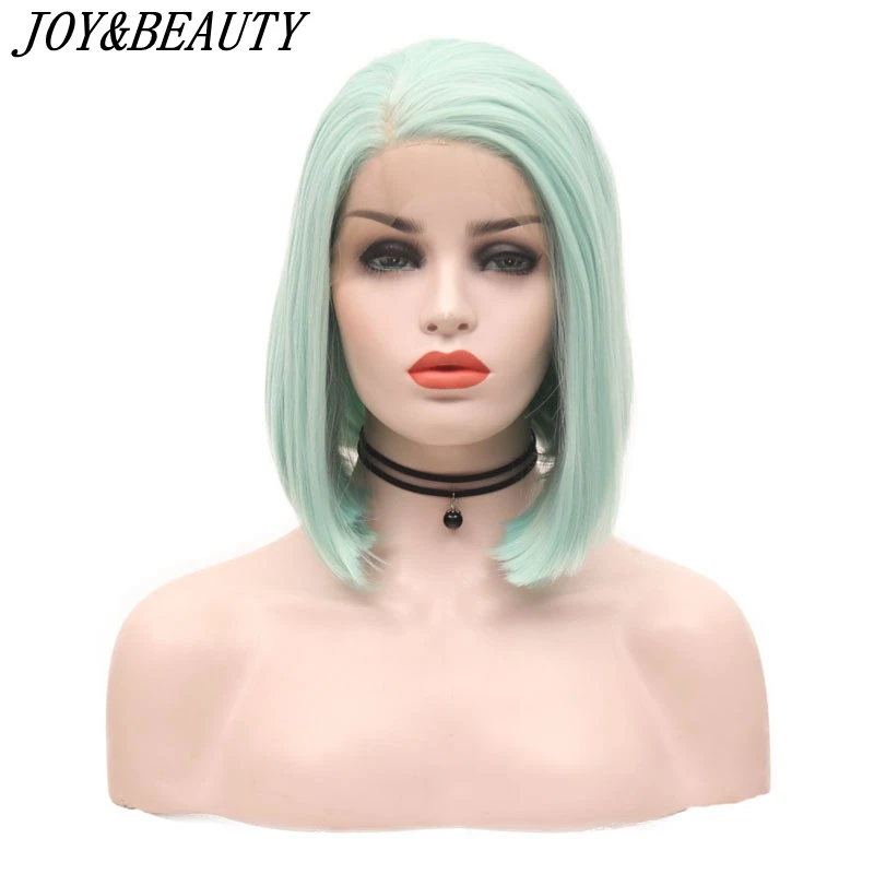 JOY & BEAUTY мятно зеленый синтетический кружевной передний парик 12 дюймов короткий