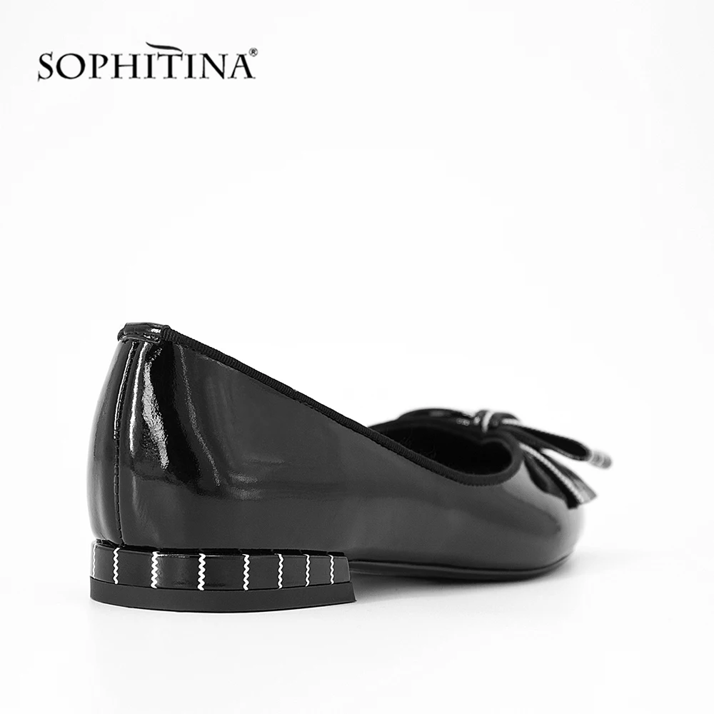 SOPHITINA/туфли ручной работы на плоской подошве с бантом бабочкой Цвет Черный