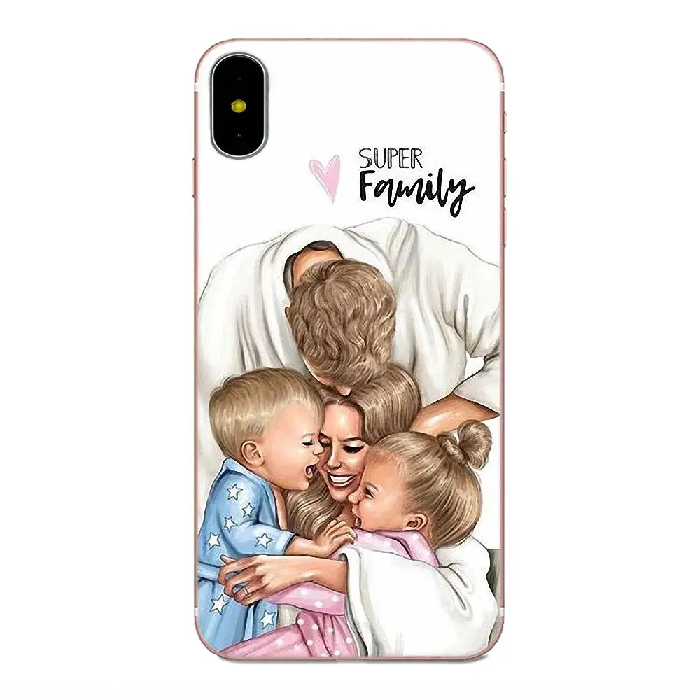 Модный ТПУ защитный чехол для мамы и дочки Galaxy A3 A5 A7 On5 On7 2015 2016 2017 Grand Alpha G850 Core2 Prime S2