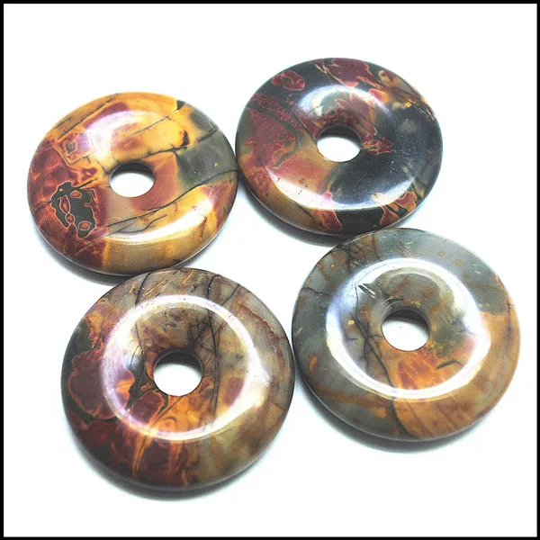 2 шт. натуральный камень Пикасо пончики Натуральный Полудрагоценный ювелирные