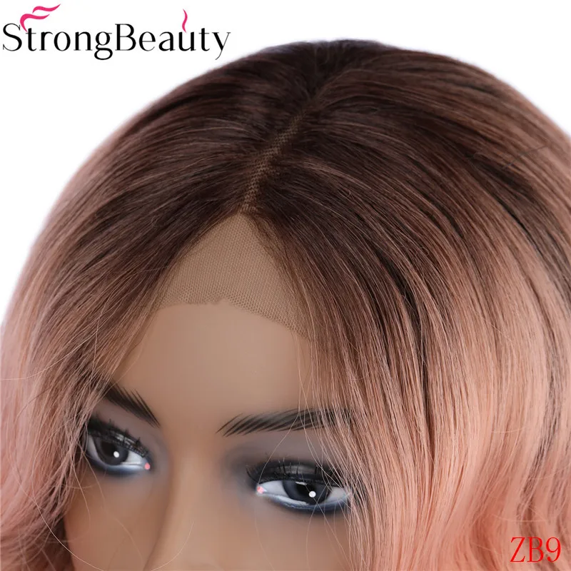 StrongBeauty синтетический парик фронта шнурка длинные волнистые натуральные парики женские парики