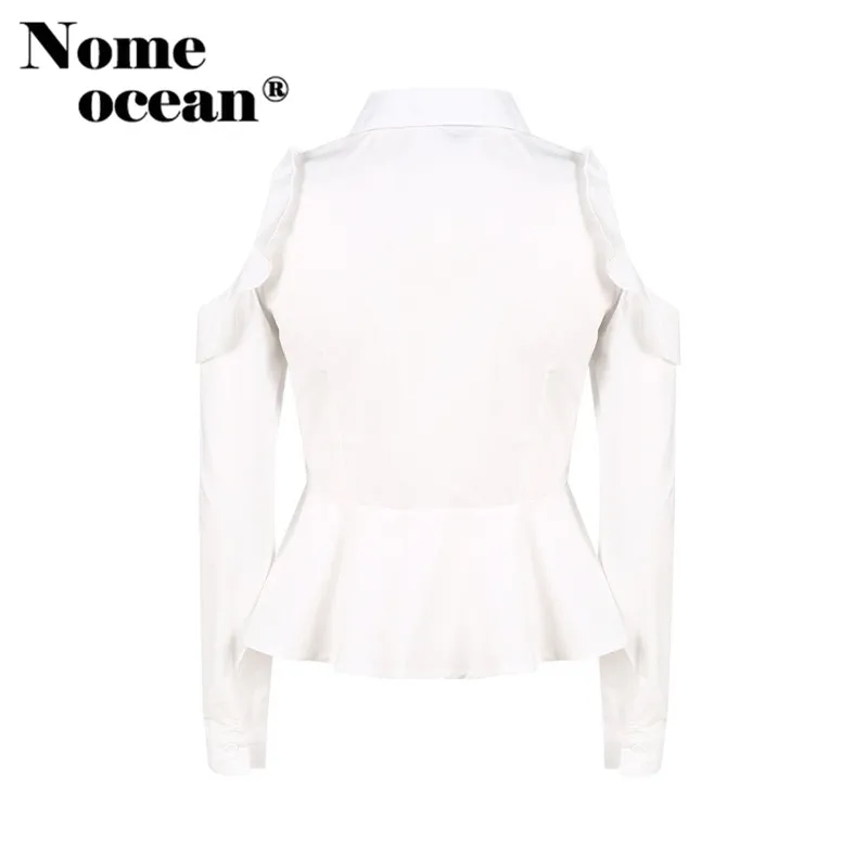 Платье с открытыми плечами OL рубашки элегантный дизайн блузка баской и 2018 летняя