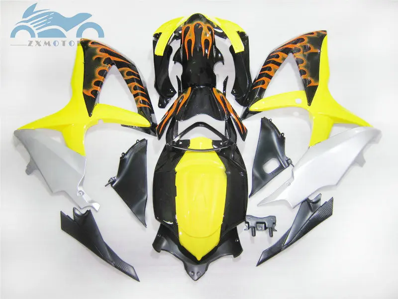 

OEM quality 100% Fit fairings for SUZUKI GSXR600 750 2008 2009 2010 K8 GS XR750 R600 08-10 racing fairing orange flames
