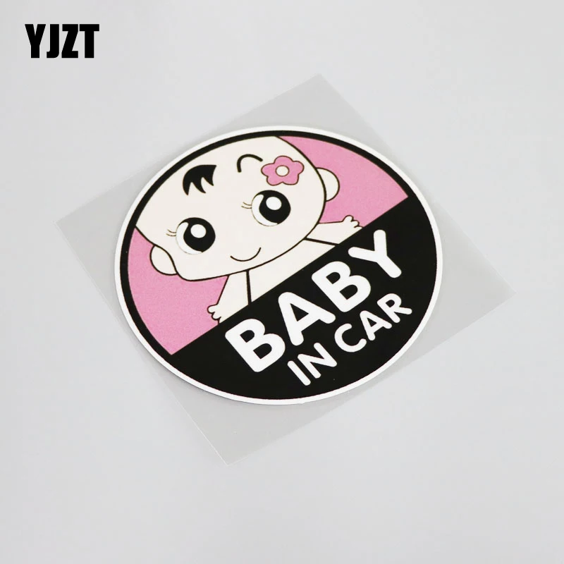 

YJZT 12.6CM*12.6CM Warning Fun Baby In Car PVC Car Sticker Decal Graphical Decoration 13-0047