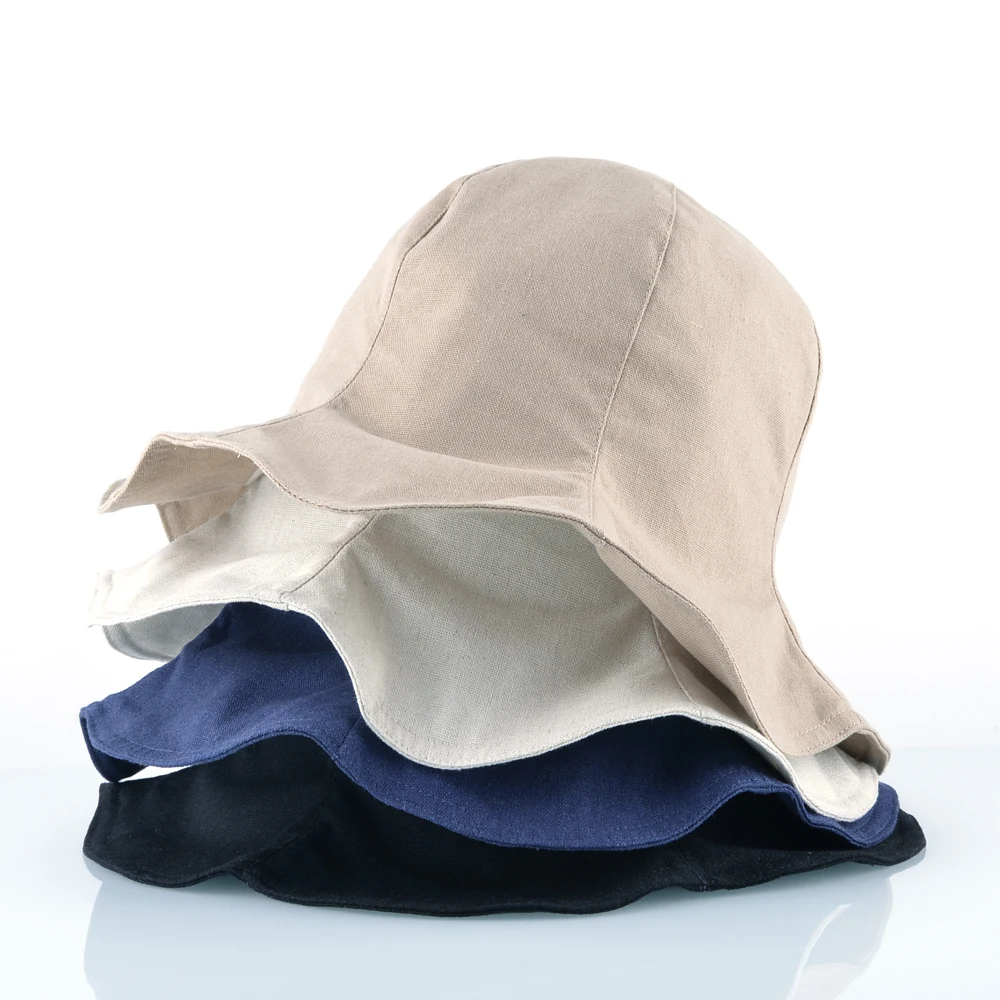 Солнцезащитные шляпы TQMSMY двойного назначения Женская пляжная шапка льняные