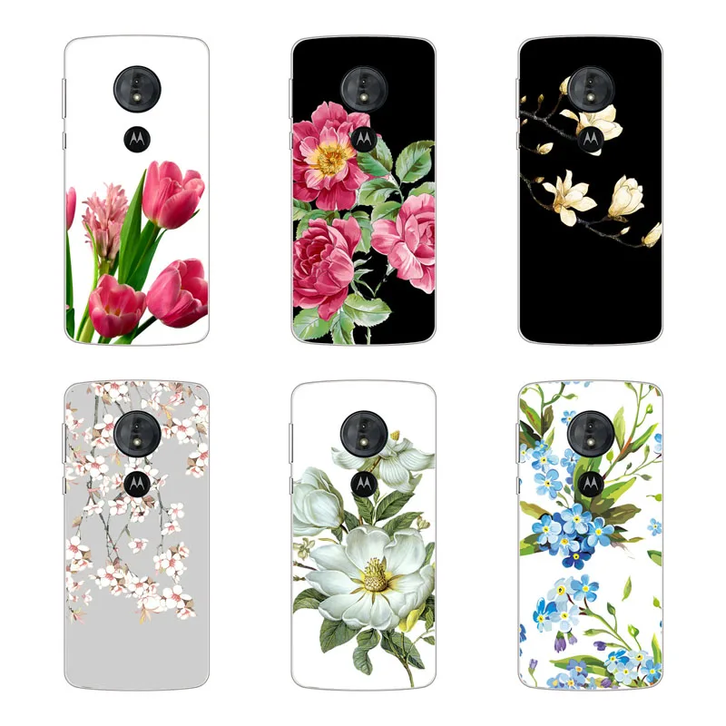 for Motorola Moto G7 play Case Silicon flowers Painting Soft TPU Back Cover power Protect Phone cases shell |