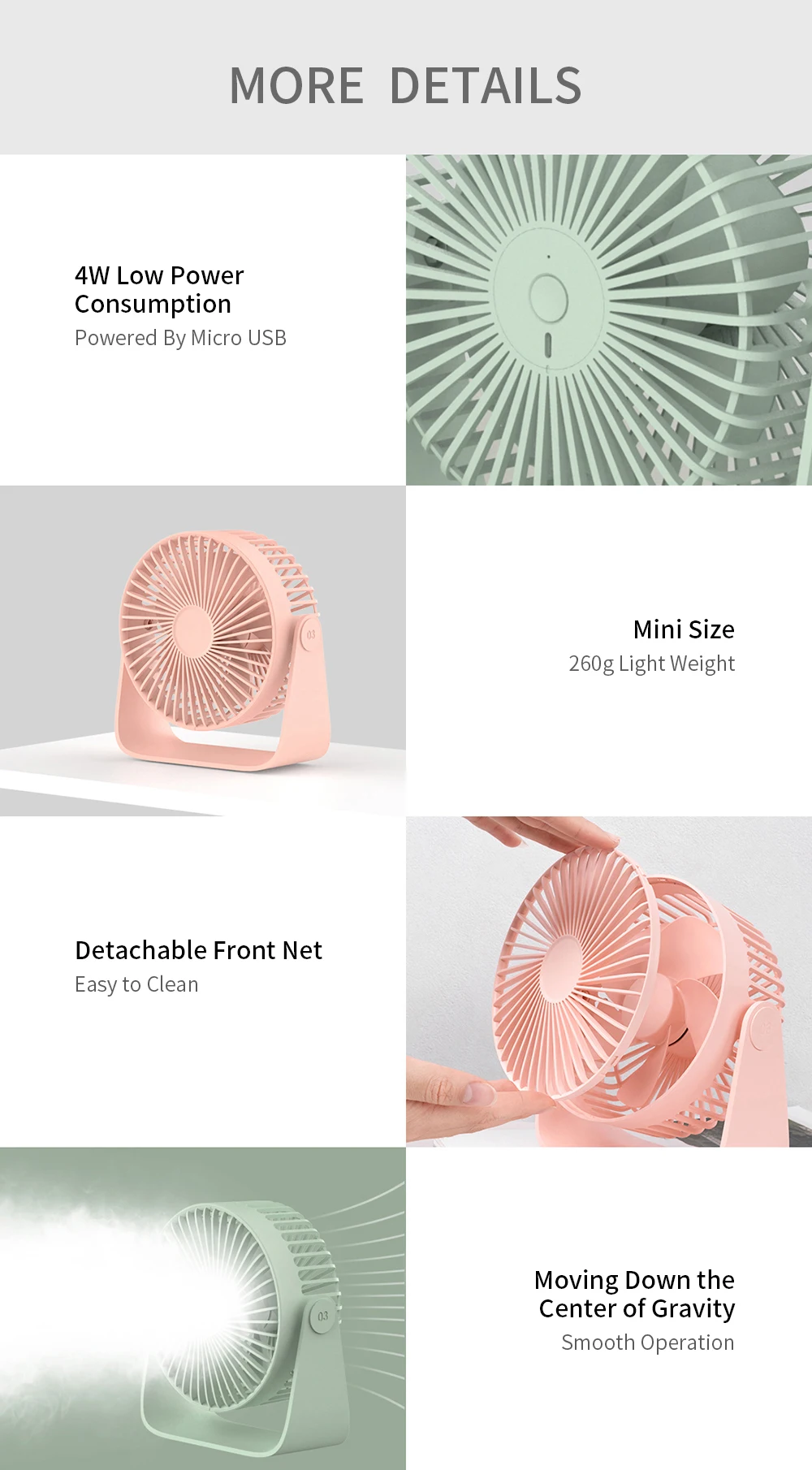 Xiaomi Sothing GF03 power USB Настольный аромадиффузор 360 ° регулируемый 30 дБ низкий уровень шума 330 сильный ветер арома-вентилятор