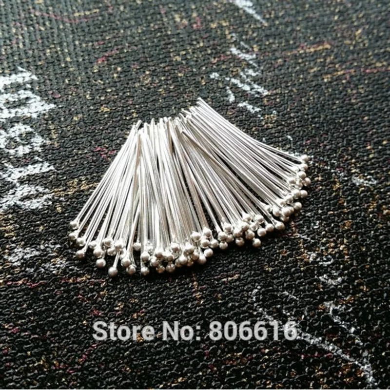 Булавки и иглы из серебра 925 пробы с шариковой головкой 20 мм 55 шт./лот|ball head pins|head