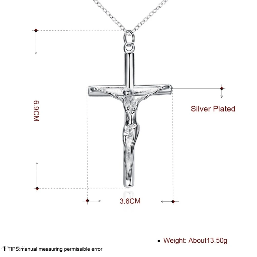Распятие INRI Jesus шт серебро 925 кулон и ожерелье для мужчин католический религиозный крест серебро хип-хоп ювелирные изделия подарки P624