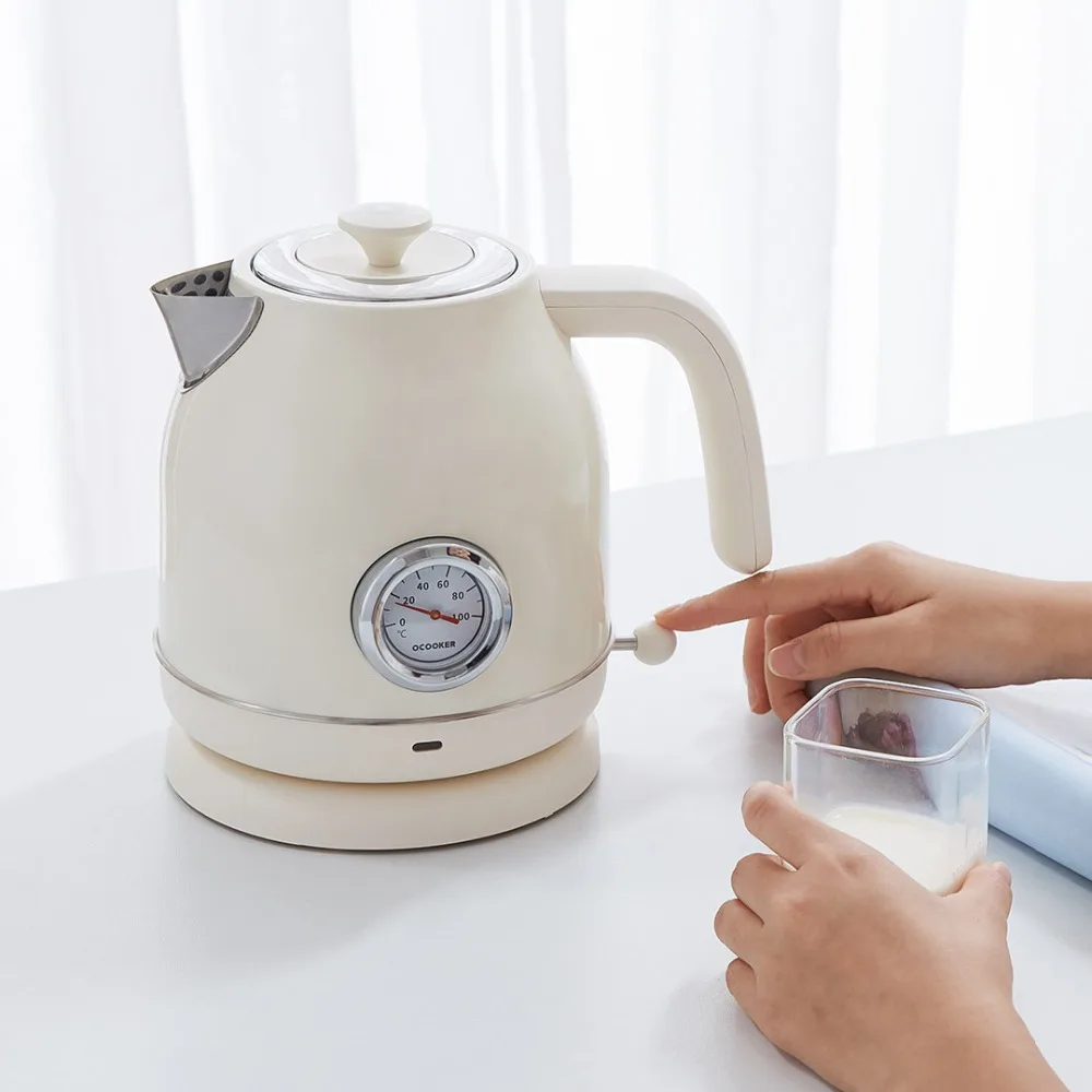 YouPin QCOOKER 1.7л/1800 Вт ретро Электрический чайник опционально с часами термометр
