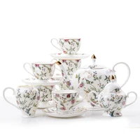 guci 21 pieces english afternoon tea set european bone porcelain coffee cup and plate set wedding ceramic tea set household