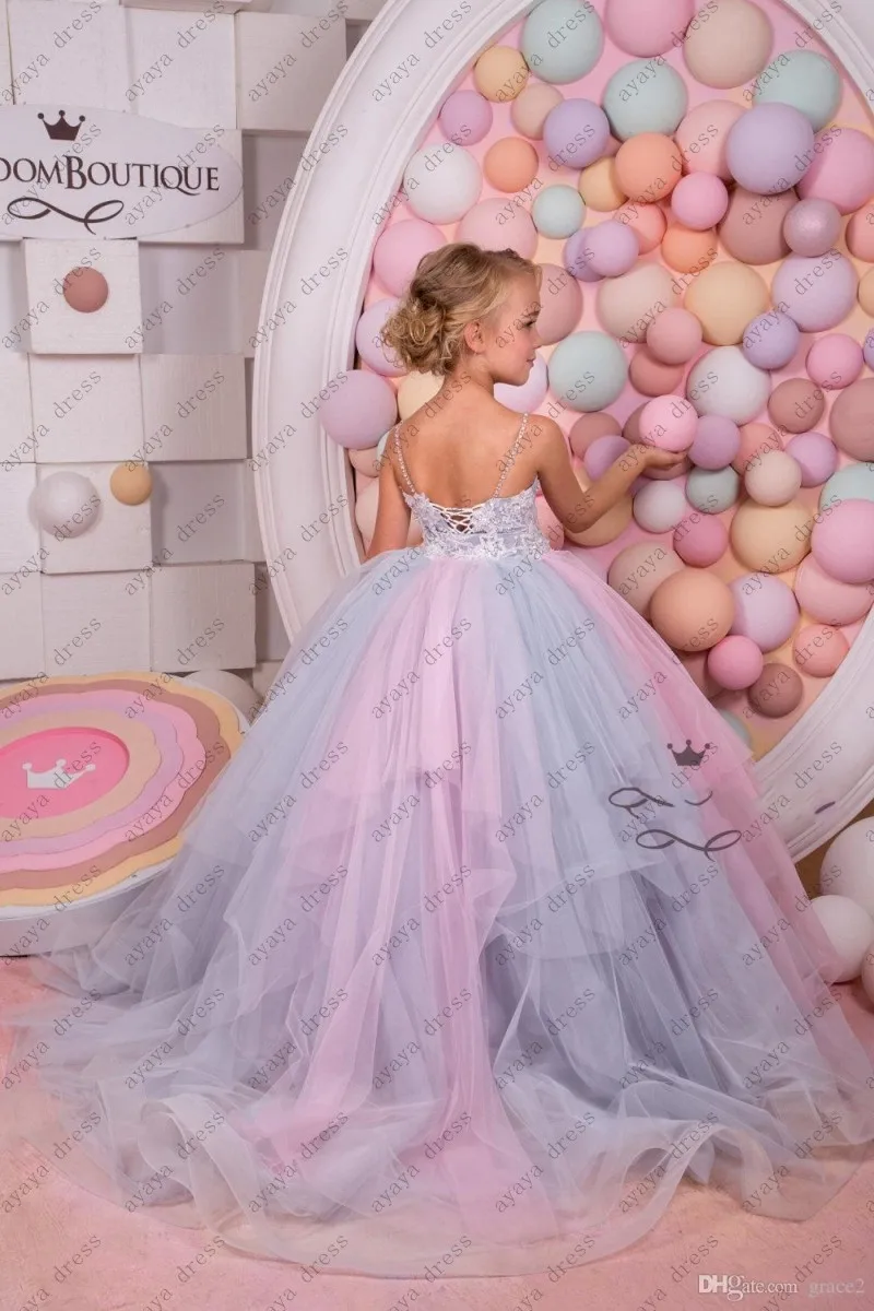 Wejanedress бретельках Первое причастие платья 2017 blumenkinder Kleider кружева пышные нарядные