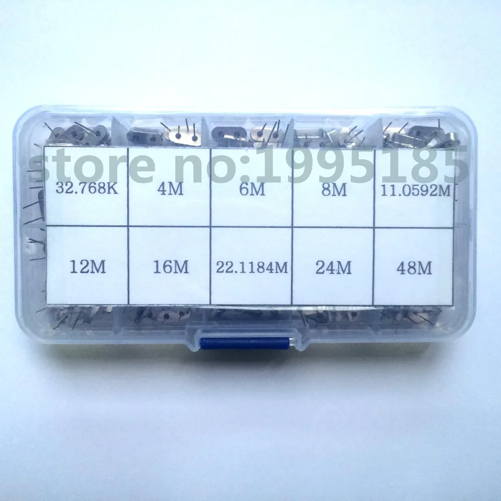 200 шт./лот кварцевый генератор 32 768 K 4M 6M 8M 11 0592 M 12M 16M 22 1184 24M 48MHz 10 значений по 20 шт. в