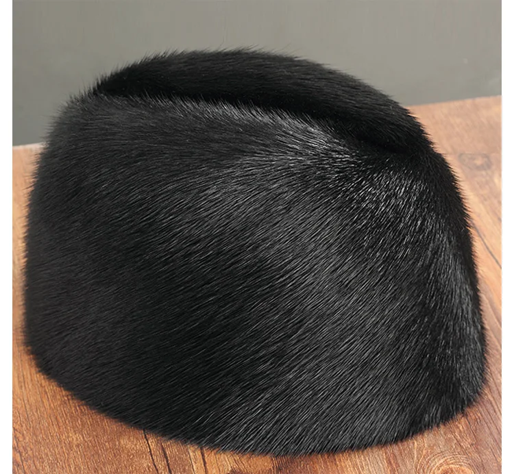 ZDFURS* Мужская норковая меховая шапка новая модная мужская натуральная норковая меховая теплая зимняя шапка топ шапки, головные уборы Beanie BERET