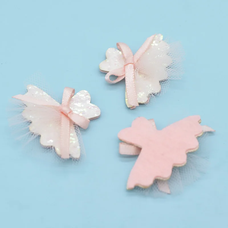 10 шт. блестящая балетная юбка мягкие нашивки с бантом сетчатая аппликация для