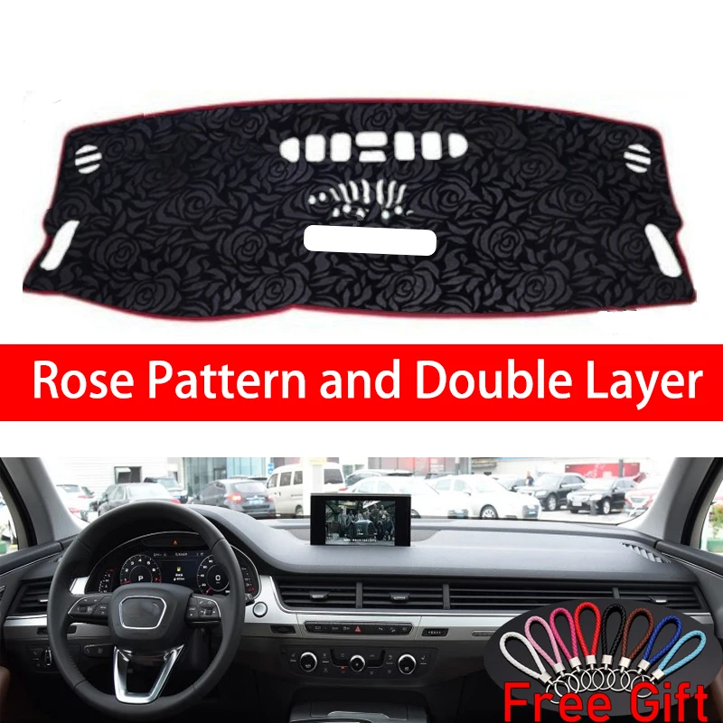 

Rose Pattern For AUDI Q7 2016 2017 2018 2019 Dashboard Cover Car Stickers Car Decoration Car Accessories Interior Car Decals