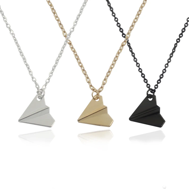 

Fashion Mini Paper Airplane Pendant Necklace Chasing Dream Teenager Cute Necklace Student Charm Party Jewelry Gift